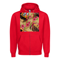 Red trencher chain seamless pattern Zipper Hoodie - BundleAndBundleShop