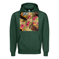 Sports Green trencher chain seamless pattern Zipper Hoodie - BundleAndBundleShop