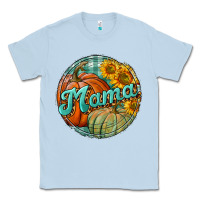 Dusty Blue pumpkin mama with background Classic Tee - BundleAndBundleShop