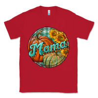 Red pumpkin mama with background Classic Tee - BundleAndBundleShop