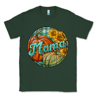 Sports Green pumpkin mama with background Classic Tee - BundleAndBundleShop