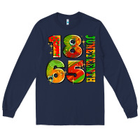 Navy 1865 juneteenth Long Sleeve Tee - AdoDesignShop