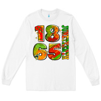 White 1865 juneteenth Long Sleeve Tee - AdoDesignShop