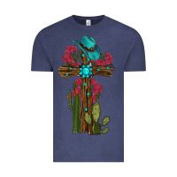 Vintage Denim cross gemstone cactus roses cowboy hat Vintage Tee - RanaPortraitStore