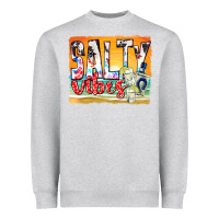 Heather Grey salty vibes Heavyweight Sweatshirt - texasbilliewilder
