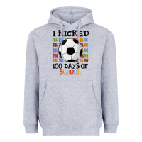 Heather Grey i kicked 100 days of school Heavyweight Hoodie - MaliasSmallBusiness
