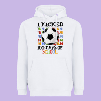 I Kicked 100 Days Of School Heavyweight Hoodie Designed By Maliassmallbusiness