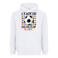 White i kicked 100 days of school Heavyweight Hoodie - MaliasSmallBusiness