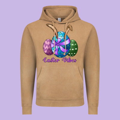 Vintage Hoodie easter bunny ear eggs easter vibes