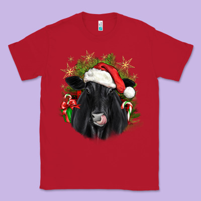 Christmas Black Angus Classic Tee Designed By Jahusdesignshop