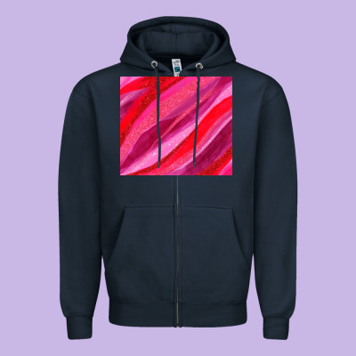 Valentines Day Glitter And Watercolor Zipper Hoodie Designed By Adodesignshop