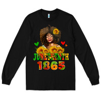 Black afro woman juneteenth 1865 Long Sleeve Tee - AdoDesignShop