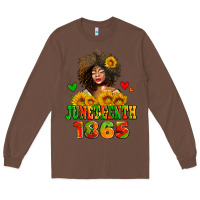 Chestnut afro woman juneteenth 1865 Long Sleeve Tee - AdoDesignShop