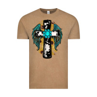 Vintage Coffee cross gemstone wings Vintage Tee - RanaPortraitStore