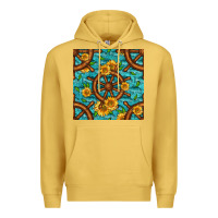 Antique Gold Lake Boat Rudder And Sunflowers Seamless Pattern Premium Hoodie - BundleAndBundleShop