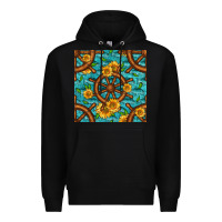Black Lake Boat Rudder And Sunflowers Seamless Pattern Premium Hoodie - BundleAndBundleShop