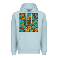 Blue Mist Lake Boat Rudder And Sunflowers Seamless Pattern Premium Hoodie - BundleAndBundleShop