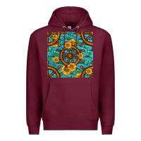 Burgundy Lake Boat Rudder And Sunflowers Seamless Pattern Premium Hoodie - BundleAndBundleShop