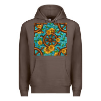 Coffee Lake Boat Rudder And Sunflowers Seamless Pattern Premium Hoodie - BundleAndBundleShop