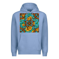 Colony Blue Lake Boat Rudder And Sunflowers Seamless Pattern Premium Hoodie - BundleAndBundleShop