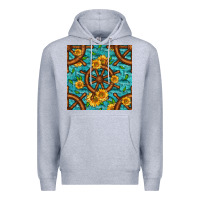 Heather Grey Lake Boat Rudder And Sunflowers Seamless Pattern Premium Hoodie - BundleAndBundleShop