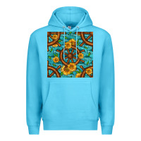 Ocean Blue Lake Boat Rudder And Sunflowers Seamless Pattern Premium Hoodie - BundleAndBundleShop
