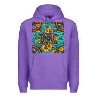 Purple Lake Boat Rudder And Sunflowers Seamless Pattern Premium Hoodie - BundleAndBundleShop