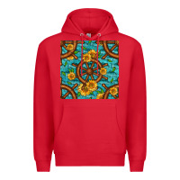 Red Lake Boat Rudder And Sunflowers Seamless Pattern Premium Hoodie - BundleAndBundleShop