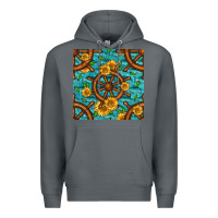 Rock Lake Boat Rudder And Sunflowers Seamless Pattern Premium Hoodie - BundleAndBundleShop