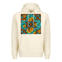 Sandshell Lake Boat Rudder And Sunflowers Seamless Pattern Premium Hoodie - BundleAndBundleShop