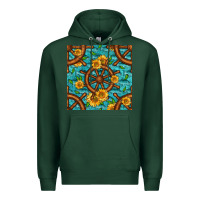 Sports Green Lake Boat Rudder And Sunflowers Seamless Pattern Premium Hoodie - BundleAndBundleShop