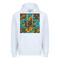 White Lake Boat Rudder And Sunflowers Seamless Pattern Premium Hoodie - BundleAndBundleShop