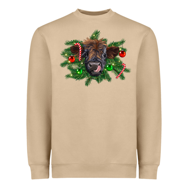 Christmas Highland Calf Heavyweight Sweatshirt by RanaPortraitStore | Teevron