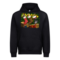 Black Christmas Santa Socks Urban Hoodie - RanaPortraitStore