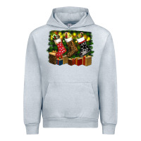 Heather Grey Christmas Santa Socks Urban Hoodie - RanaPortraitStore