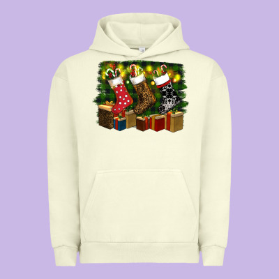 Christmas Santa Socks Urban Hoodie Designed By Ranaportraitstore