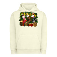 Pigment Pistachio Christmas Santa Socks Urban Hoodie - RanaPortraitStore