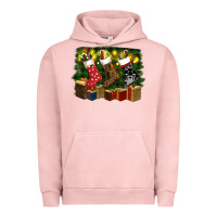Pigment Salmon Christmas Santa Socks Urban Hoodie - RanaPortraitStore