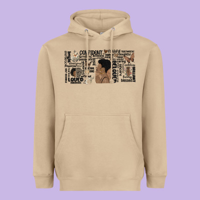 Black Woman Confident Heavyweight Hoodie Designed By Maliassmallbusiness