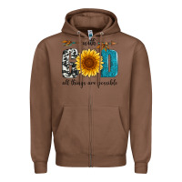 Chestnut with god all things are possible Zipper Hoodie - Artiststas