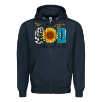 Navy with god all things are possible Zipper Hoodie - Artiststas