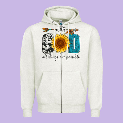 With God All Things Are Possible Zipper Hoodie Designed By Artiststas