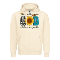 Sandshell with god all things are possible Zipper Hoodie - Artiststas