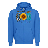 True Royal with god all things are possible Zipper Hoodie - Artiststas