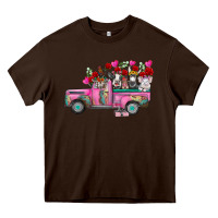 Chocolate Brown farm animals valentine truck Heavy Core Tee - RacoonDesign