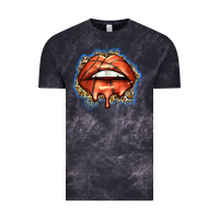 Cloud Black basketball lips Vintage Tee - Zillion Design Studio