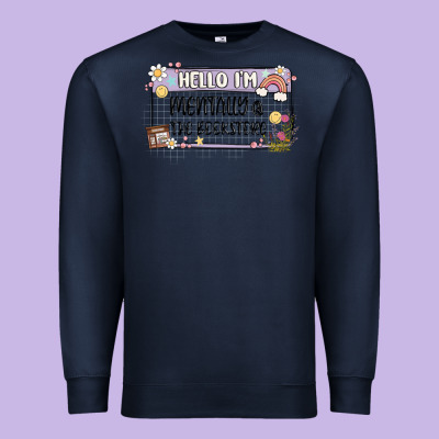 Hello Im Mentally At The Bookstore Premium Sweatshirt Designed By Maliassmallbusiness