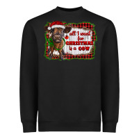 Black all i want for christmas is a cow highland calf Heavyweight Sweatshirt - RanaPortraitStore