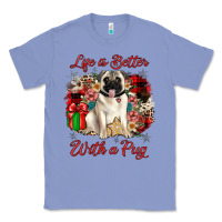 Colony Blue Christmas life is better with a pug Classic Tee - JahusDesignShop