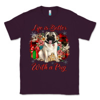 Plum Christmas life is better with a pug Classic Tee - JahusDesignShop